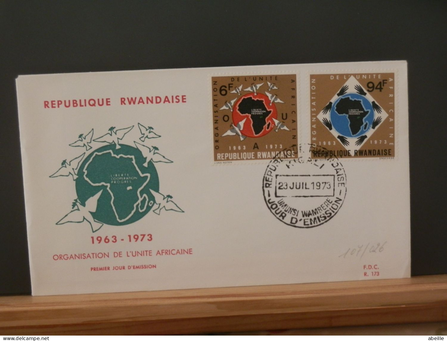 107/026 FDC  RWANDA 1973 - 1970-1979