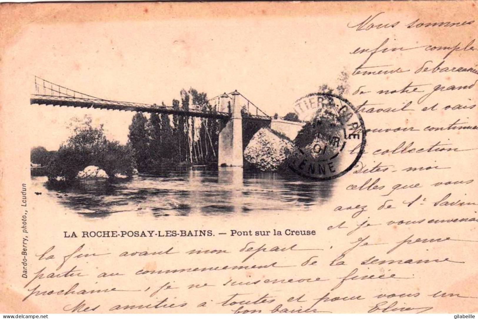 86 - Vienne -  LA ROCHE POSAY Les BAINS  - Pont Sur La Creuse - Carte Precurseur  - La Roche Posay