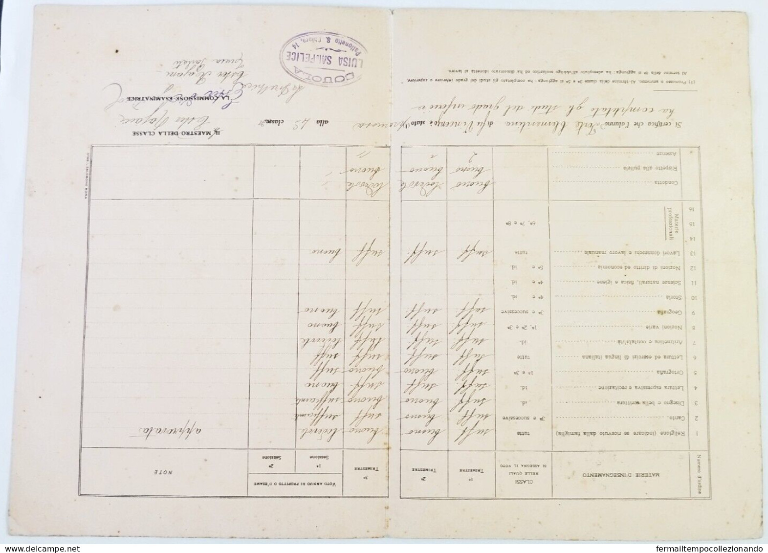 Bp52 Pagella Fascista Opera Balilla Regno D'italia Napoli 1927 - Diploma & School Reports