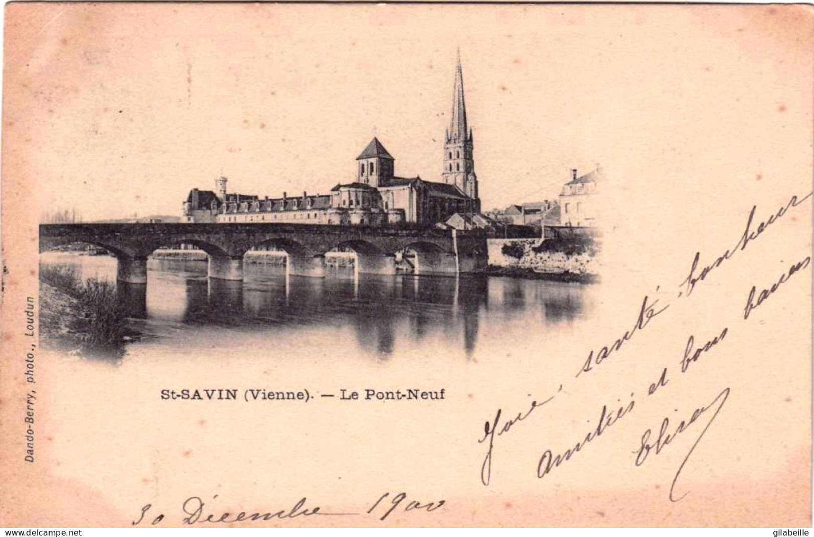 86 - Vienne -  SAINT SAVIN Sur GARTEMPE - Le Pont Neuf - Carte Precurseur - Saint Savin