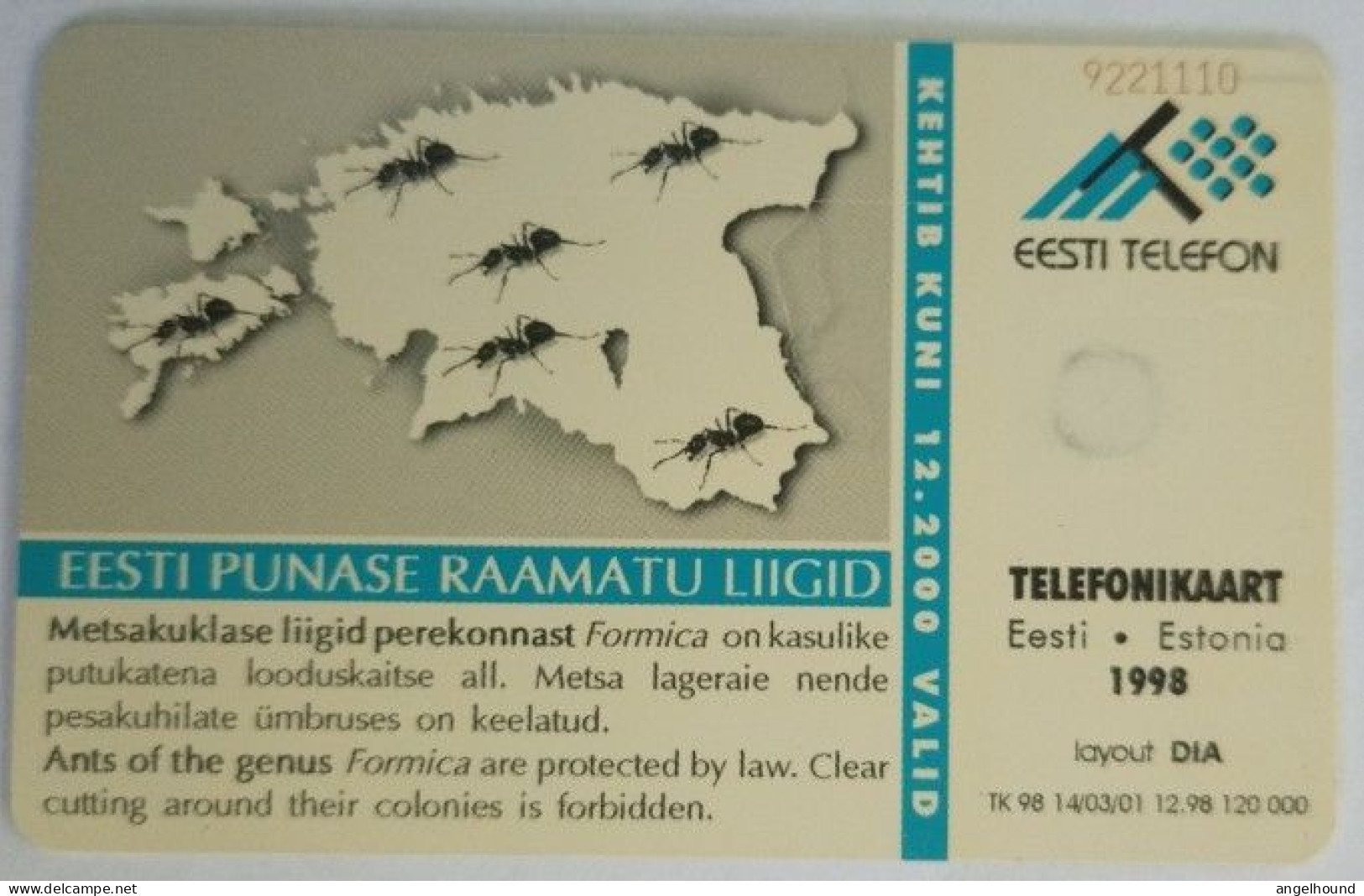 Estonia 30 Kr. Chip Card - Wood Ant - Estonie