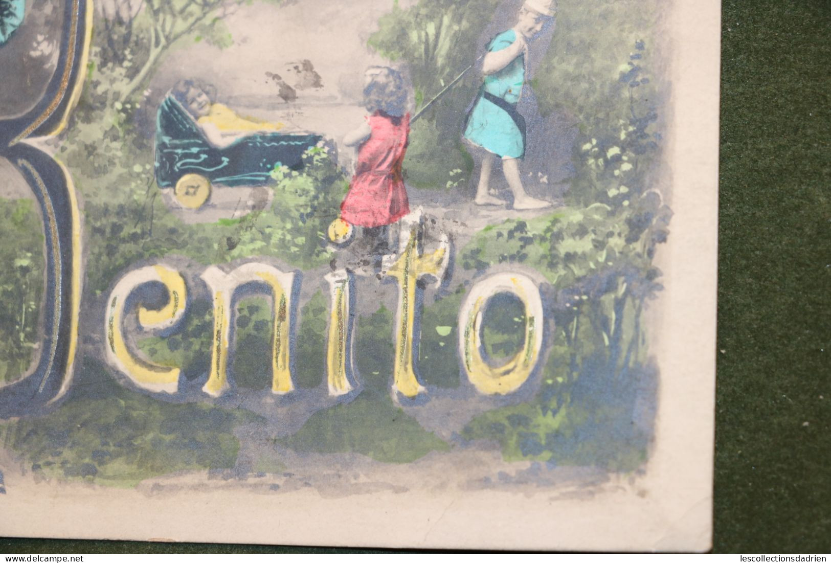 Carte Postale Fantaisie - Benito - Enfants Landeau  - Envoyée Au 3e Lanciers à Bruges - Cartes Humoristiques