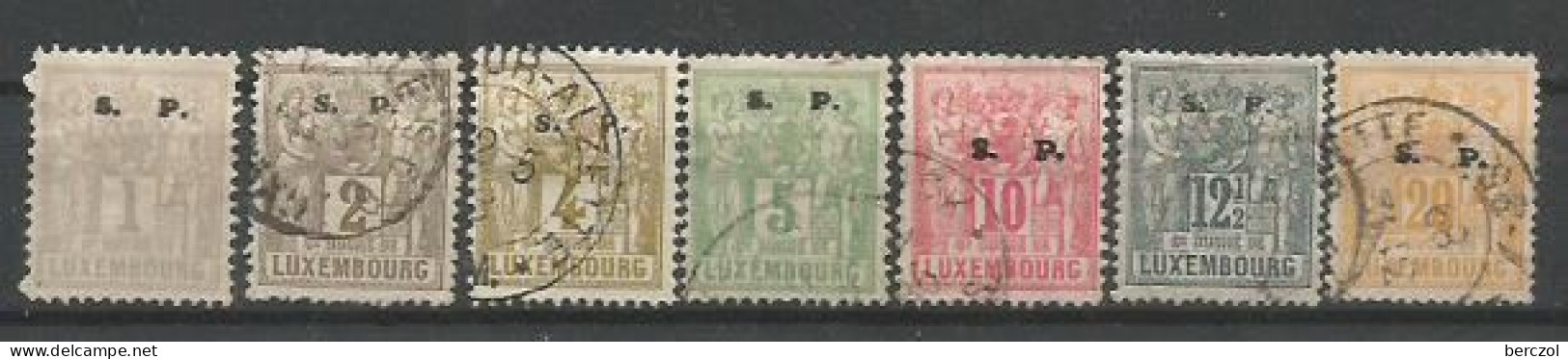 Luxembourg ANNEE 1882/1883  LOT DE 7 TP SERVICE N°54 à 60 OBL. TB - 1882 Allégorie