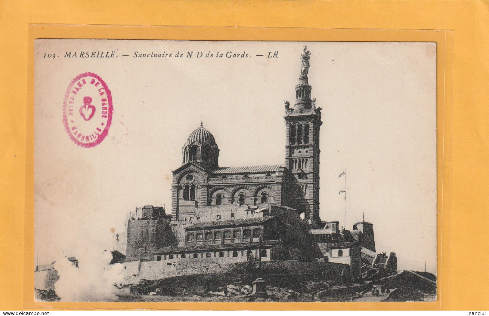 103. MARSEILLE . SANCTUAIRE DE N D DE LA GARDE  .  CARTE AFFR AU VERSO  .  2 SCANNES - Notre-Dame De La Garde, Ascenseur