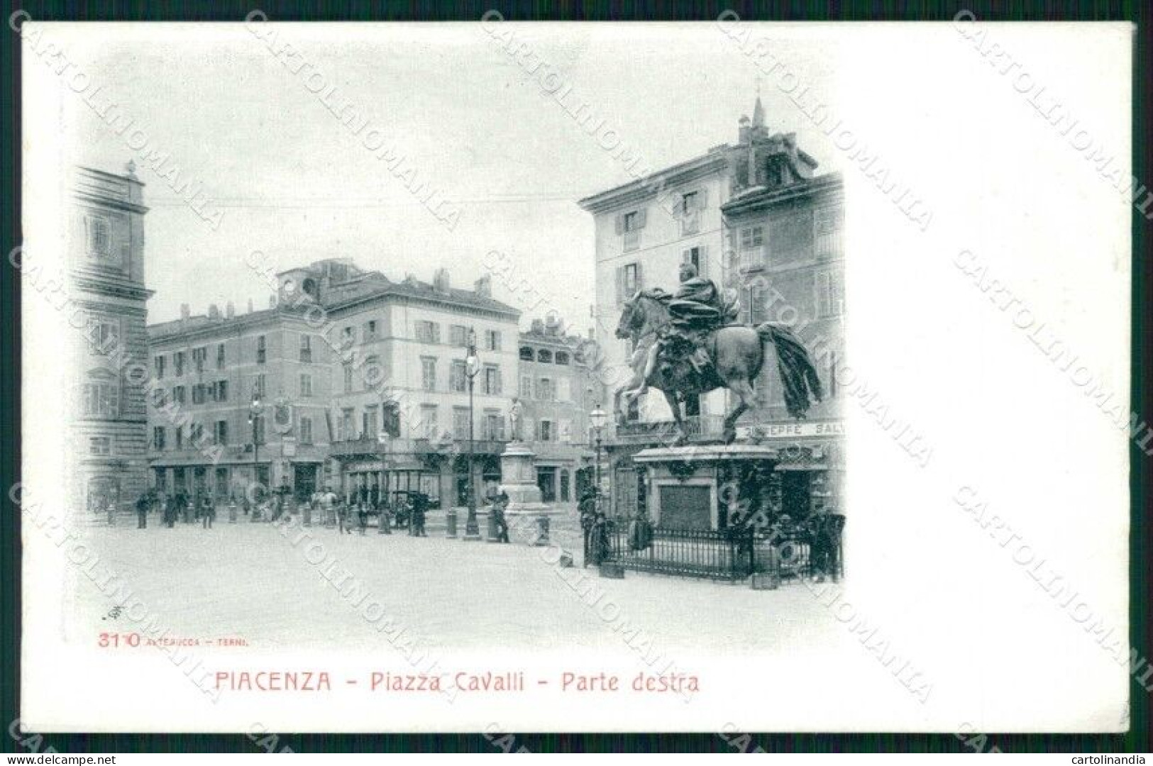 Piacenza Città Piazza Cavalli Parte Destra Alterocca 3110 Cartolina RB9899 - Piacenza