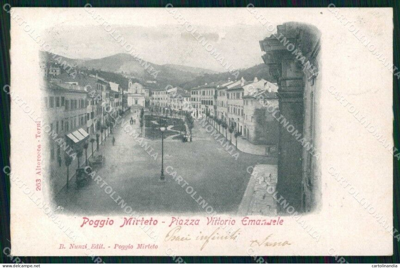 Rieti Poggio Mirteto Piazza Vittorio Emanuele Alterocca 263 Cartolina RT0033 - Rieti