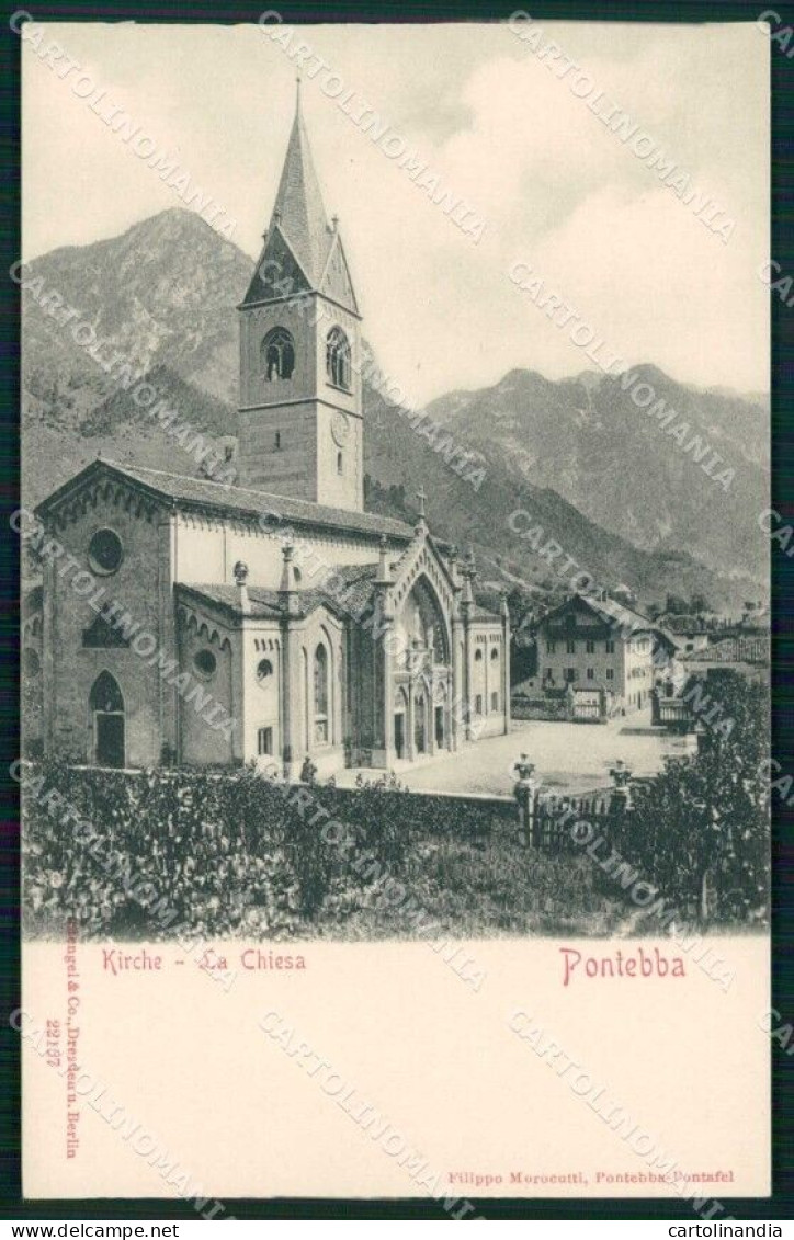 Udine Pontebba Chiesa Stengel 22157 Cartolina RT0014 - Udine