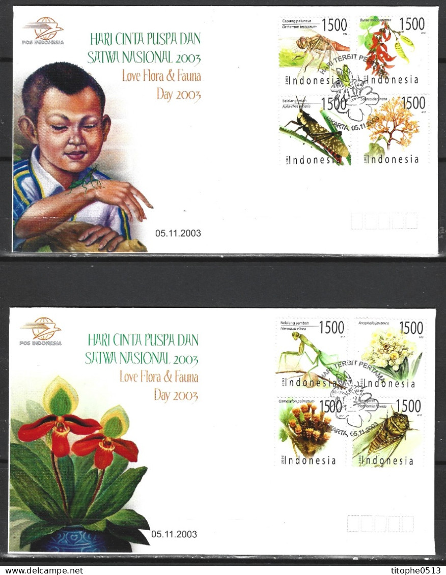 INDONESIE. N°2022-33 De 2003 Sur 3 Enveloppes 1er Jour. Insectes/Abeille/Libellule.. - Autres & Non Classés