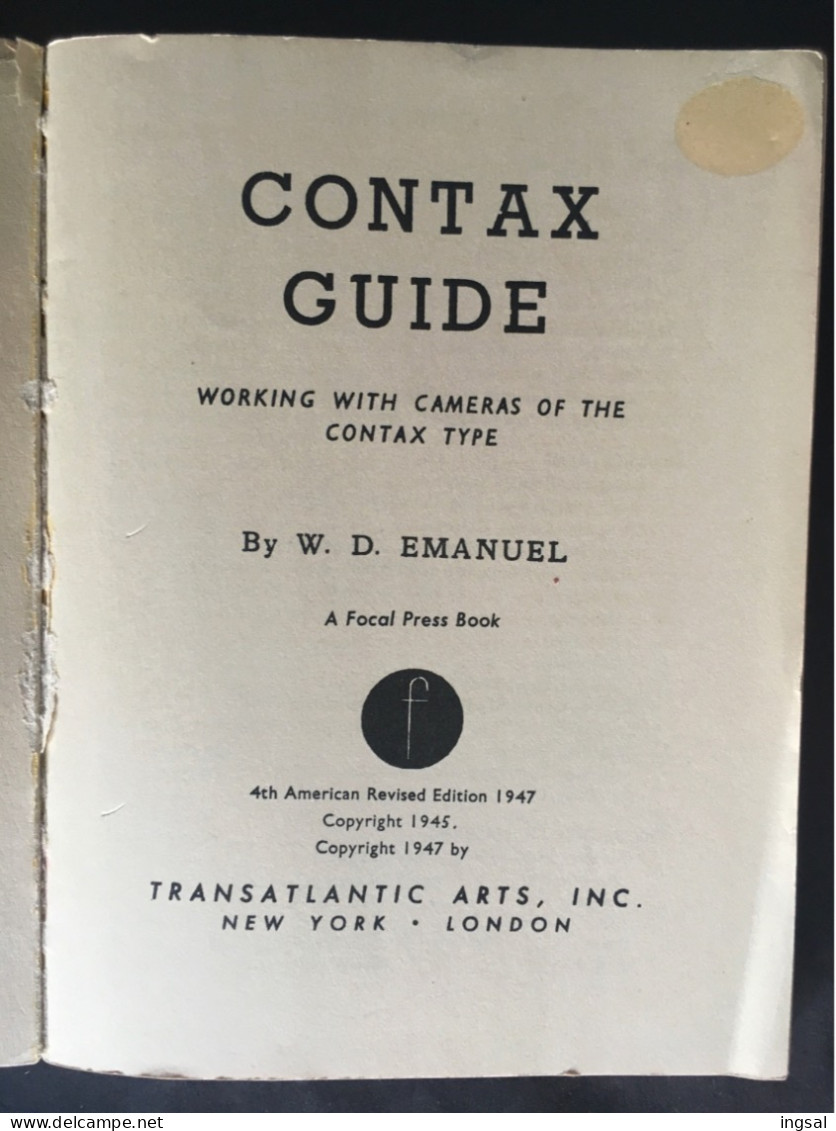 CONTAX…………Instructions Booklet….110 Pages - Fotografía