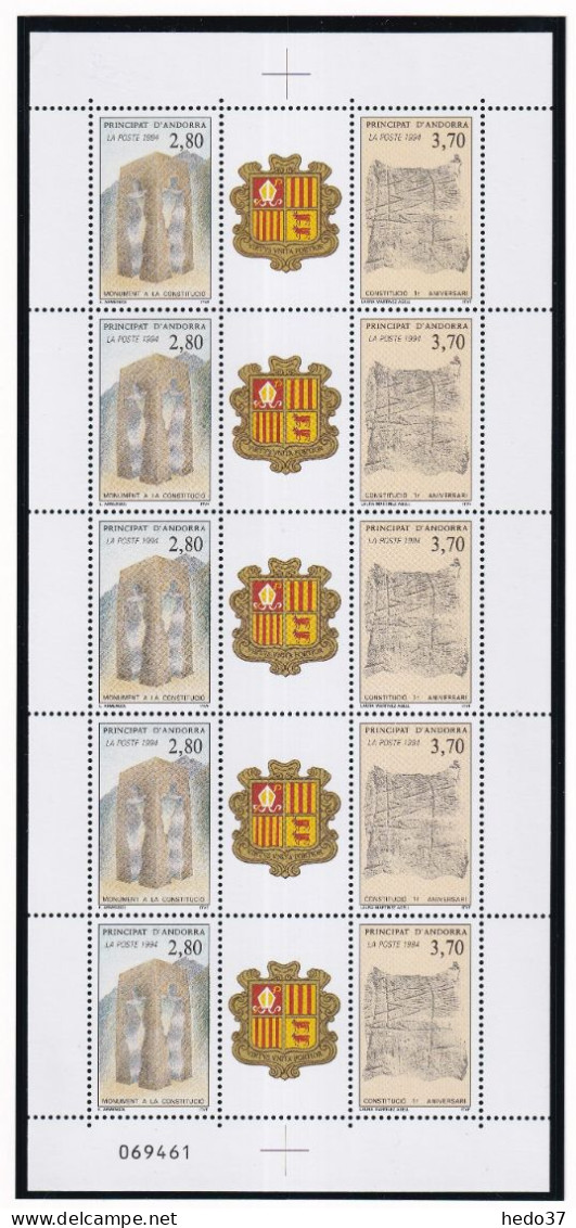 Andorre N°443A - Triptyques En Feuilles  - Neufs ** Sans Charnière - TB - Unused Stamps
