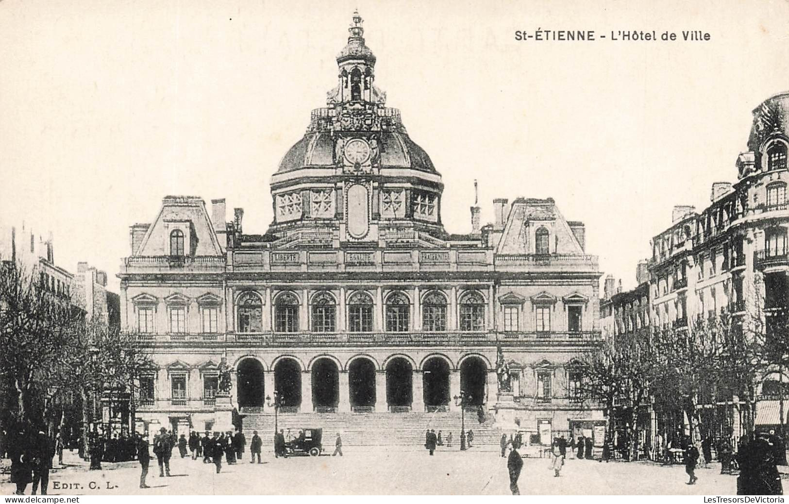 FRANCE - Saint Etienne - Vue Générale De L'hôtel De Ville - Animé - Carte Postale Ancienne - Saint Etienne