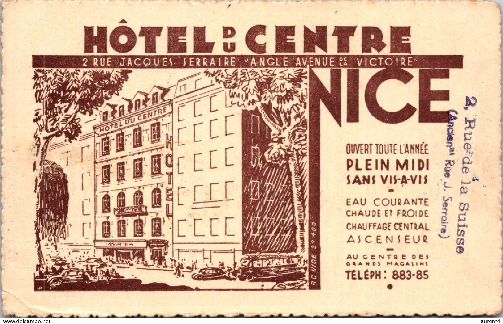 18-4-2024 (2 Z 23) France - Nice - Hotel Du Centre - Hotel's & Restaurants