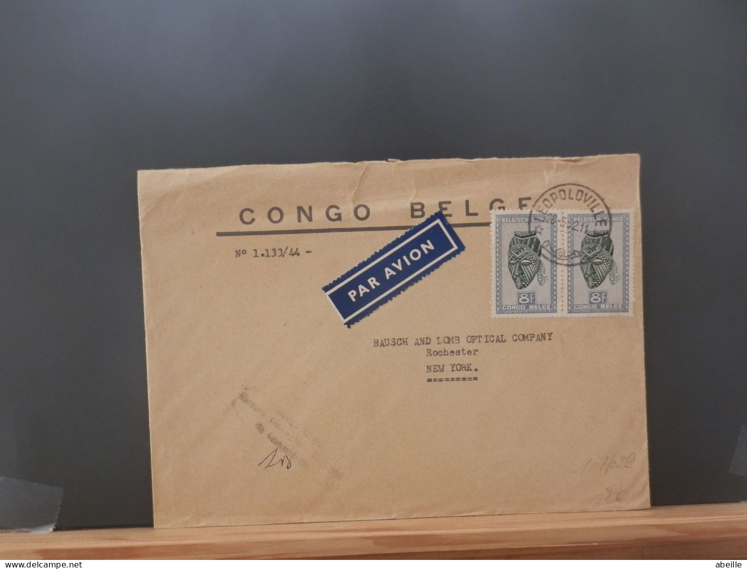 107/029   LETTRE  CONGO BELGE POUR USA 1952 - Covers & Documents