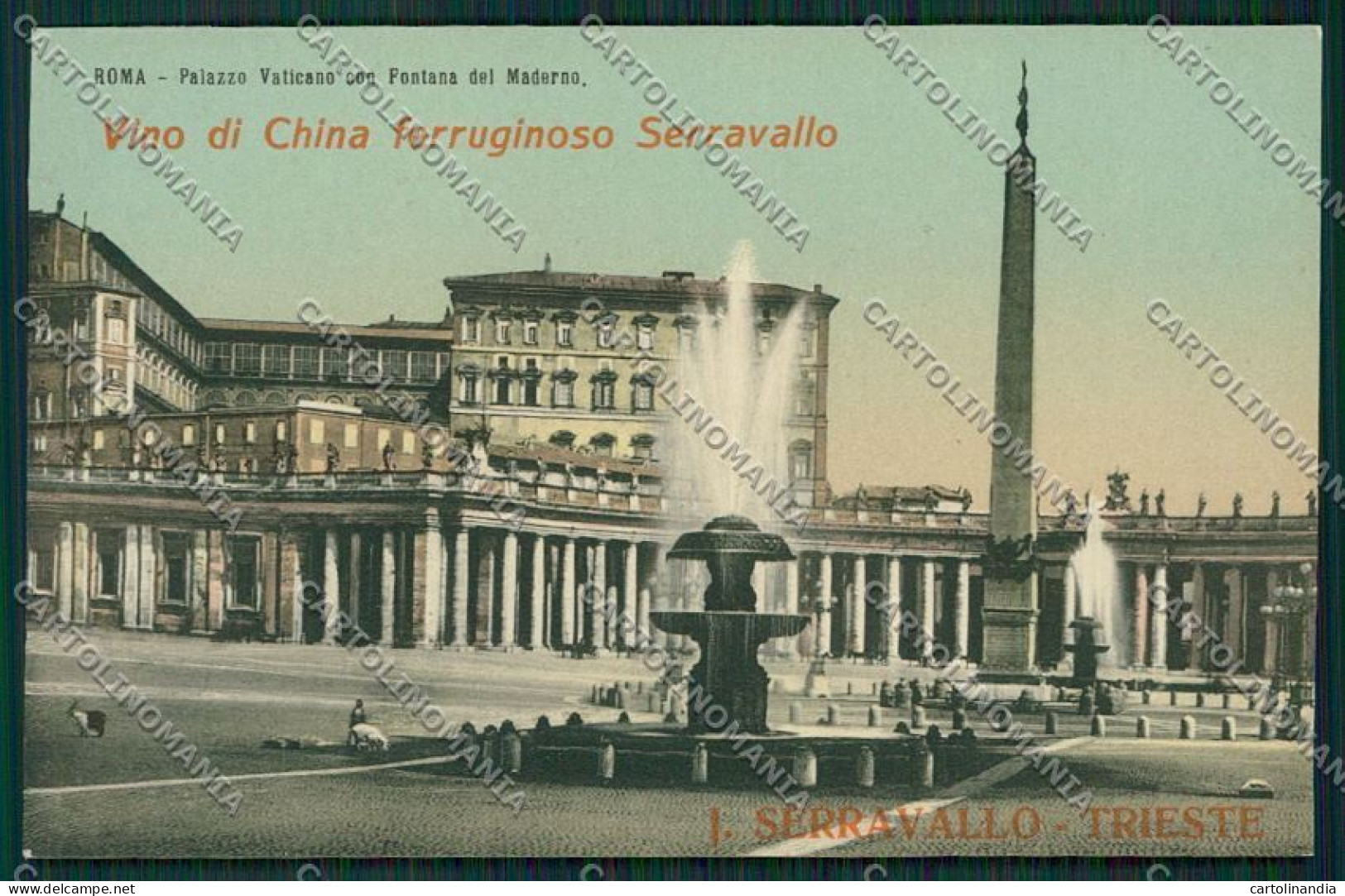 Trieste Vino China Ferruginoso Serravallo Pubblicitaria Roma Cartolina ZC0934 - Trieste