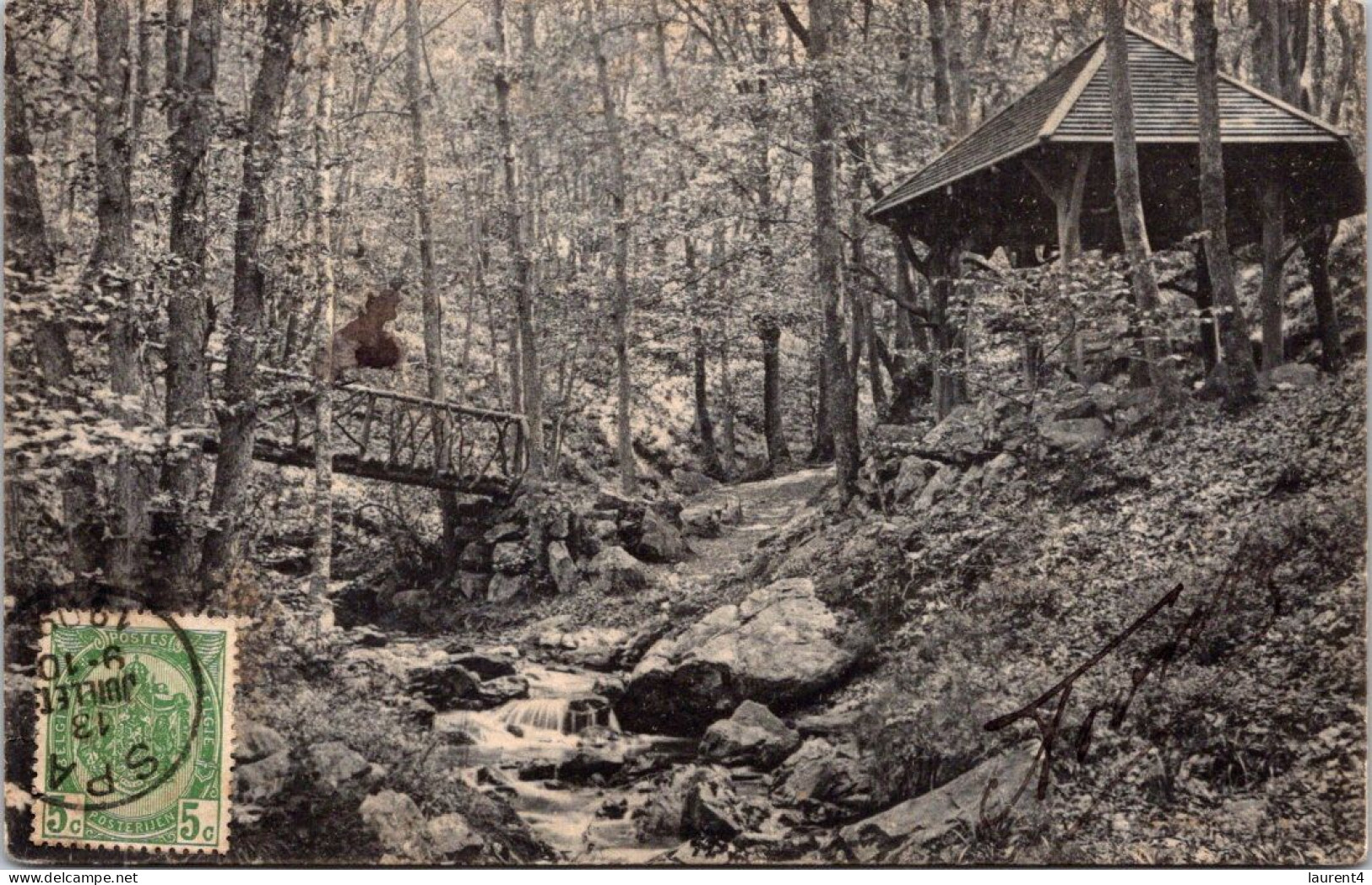 18-4-2024 (2 Z 23) Belgium (2 Thin Postcards)  Posted Around 1910 - Forest / Woods - Bäume