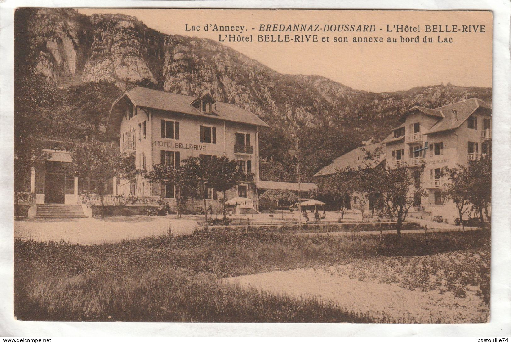 CPA :  14 X 9  -  Lac  D'ANNECY  - BREDANNAZ-DOUSSARD - L'Hôtel  BELLE-RIVE - Doussard