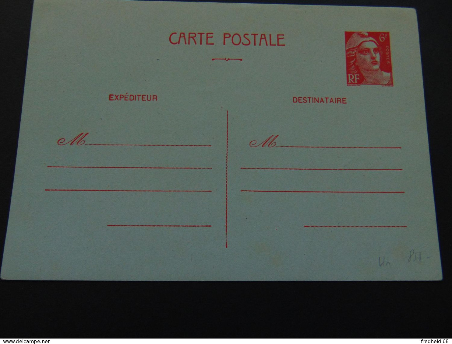 Carte Postale Au Type Marianne De Gandon à 6 Francs N°. H1 (Storch) Neuve - Standaardpostkaarten En TSC (Voor 1995)