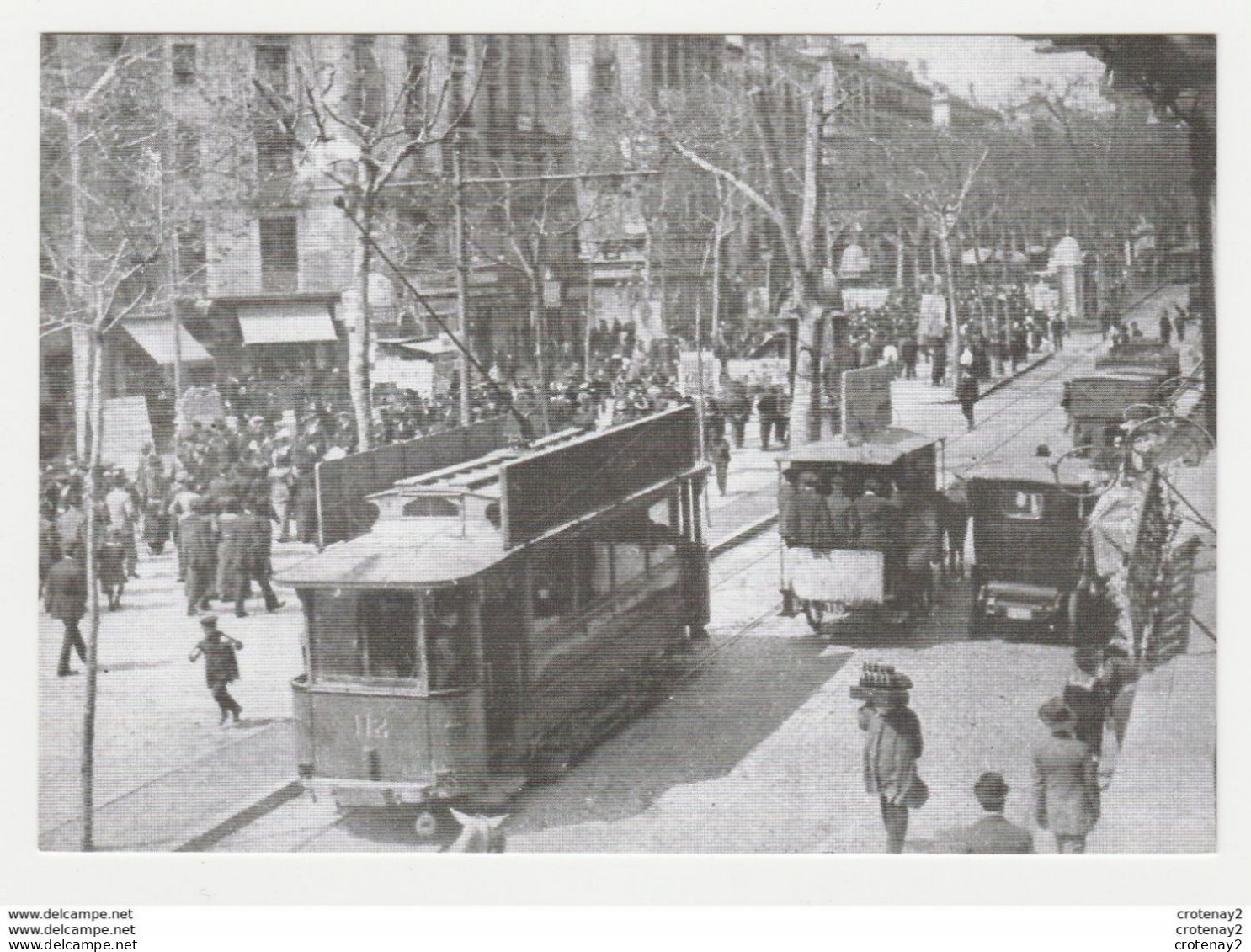 CPM TRAIN VOIR DOS Tranvias De BARCELONA N°99 Tranvias En La Rambla Tram Tramway En 1910 - Barcelona