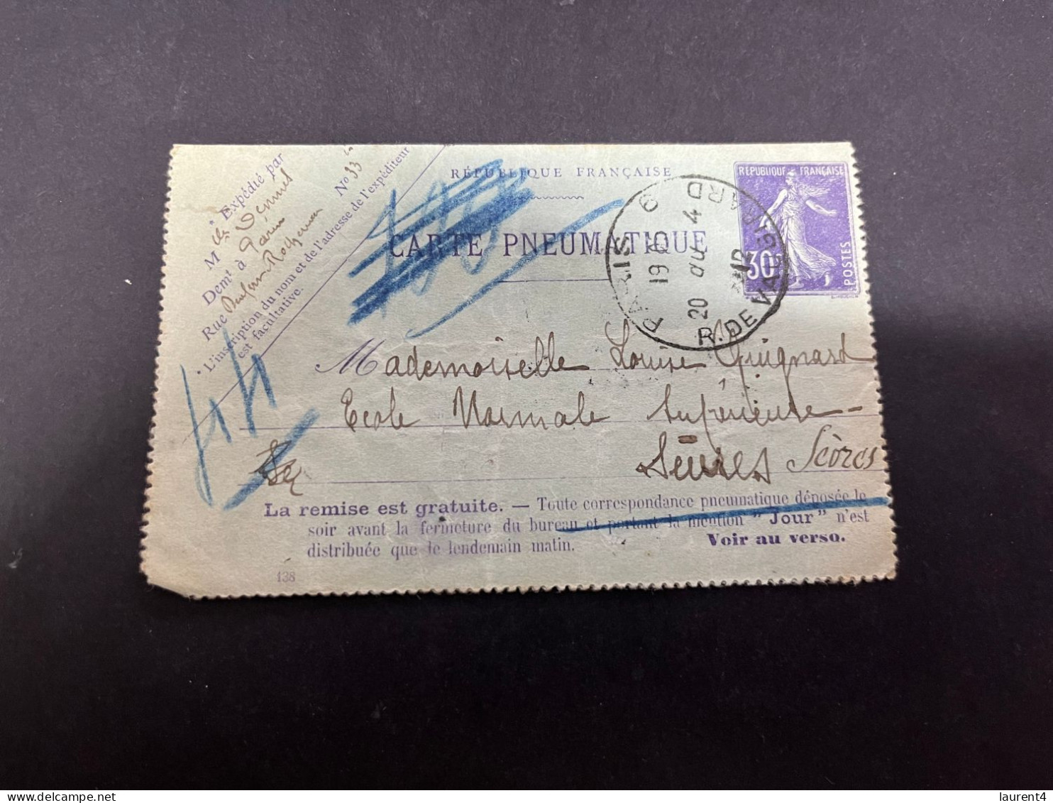 18-4-2024 (2 Z 23) France (3 Small Size Cards)  Posted - Otros & Sin Clasificación