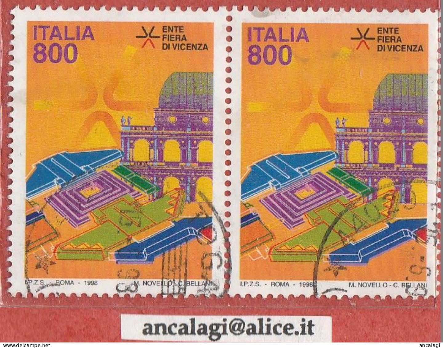 USATI ITALIA 1998 - Ref.0797A "ENTE FIERA DI VICENZA" 1 Val. In Coppia - - 1991-00: Used