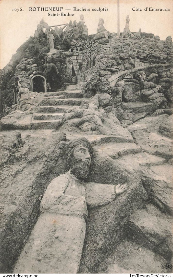 FRANCE - Côte D'Emeraude - Rotheneuf - Vue Générale - Rochers Sculptés - Saint Budoc - Escalier - Carte Postale Ancienne - Rotheneuf