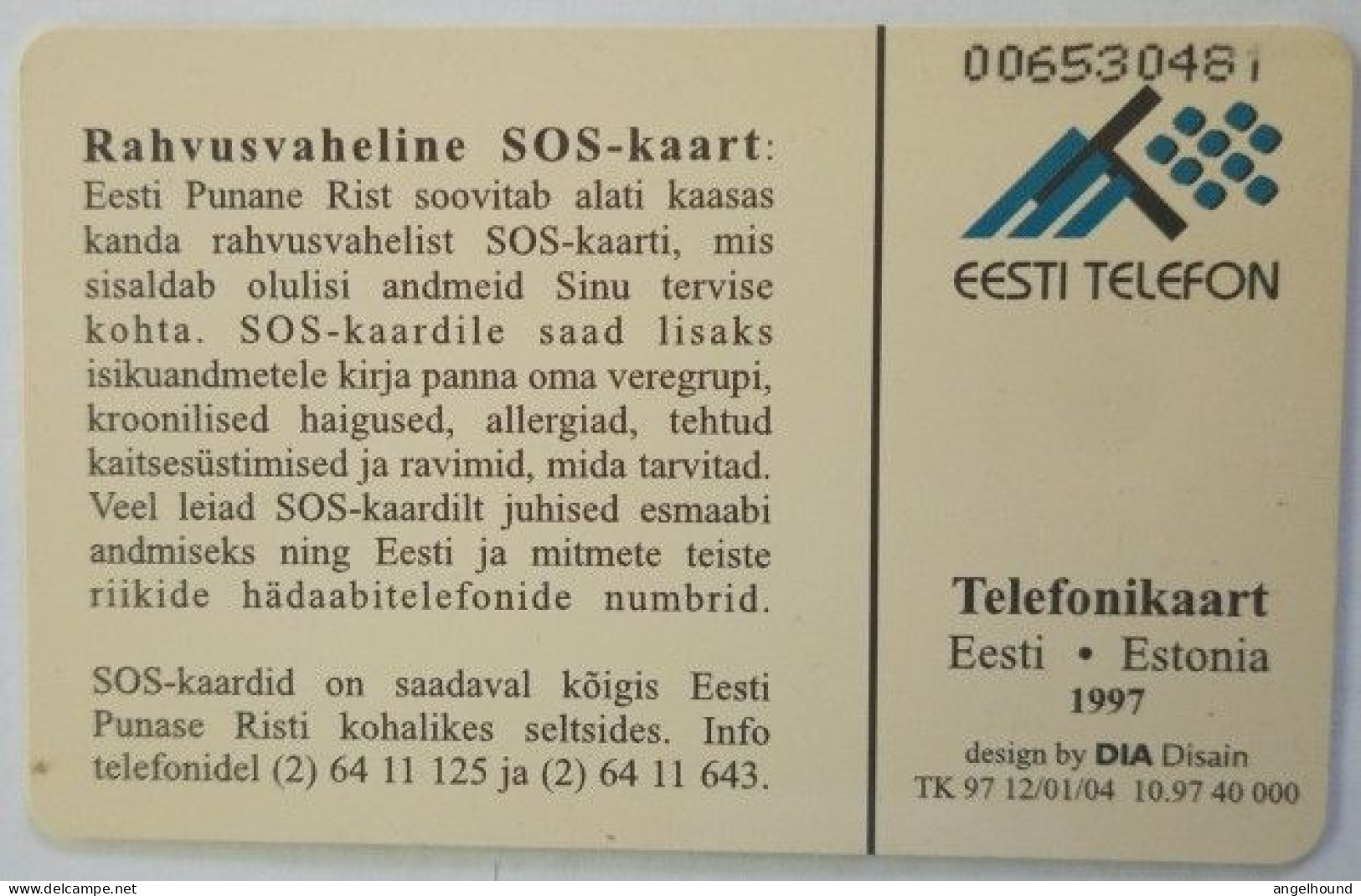 Estonia 50 Kr. Chip Card - Sos Card - Estonie