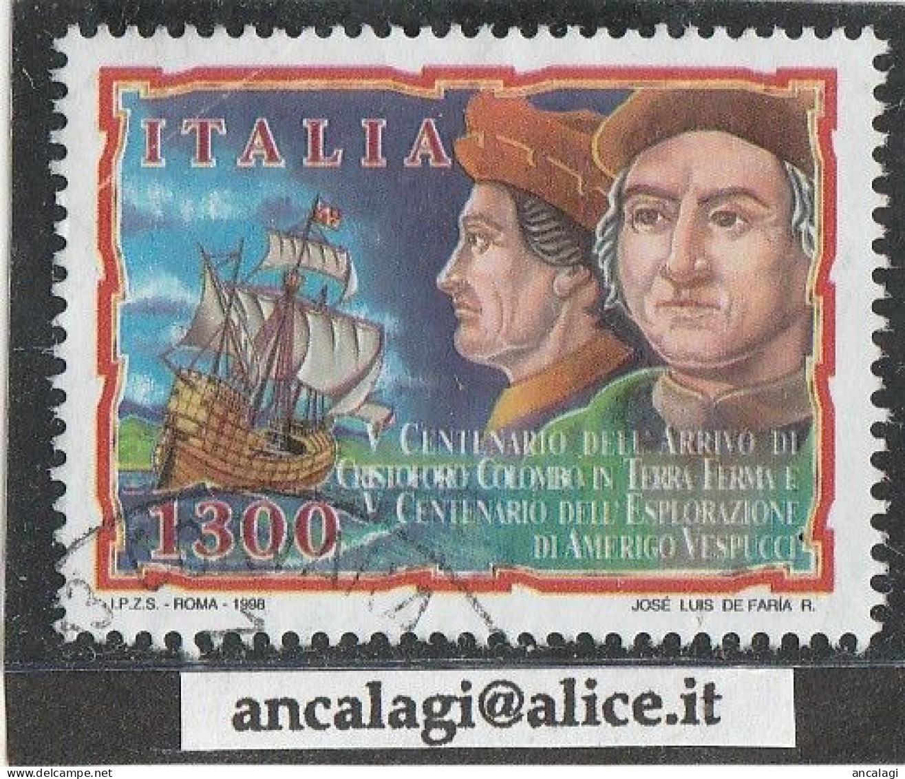 USATI ITALIA 1998 - Ref.0799 "CRISTOFORO COLOMBO" 1 Val. - - 1991-00: Used