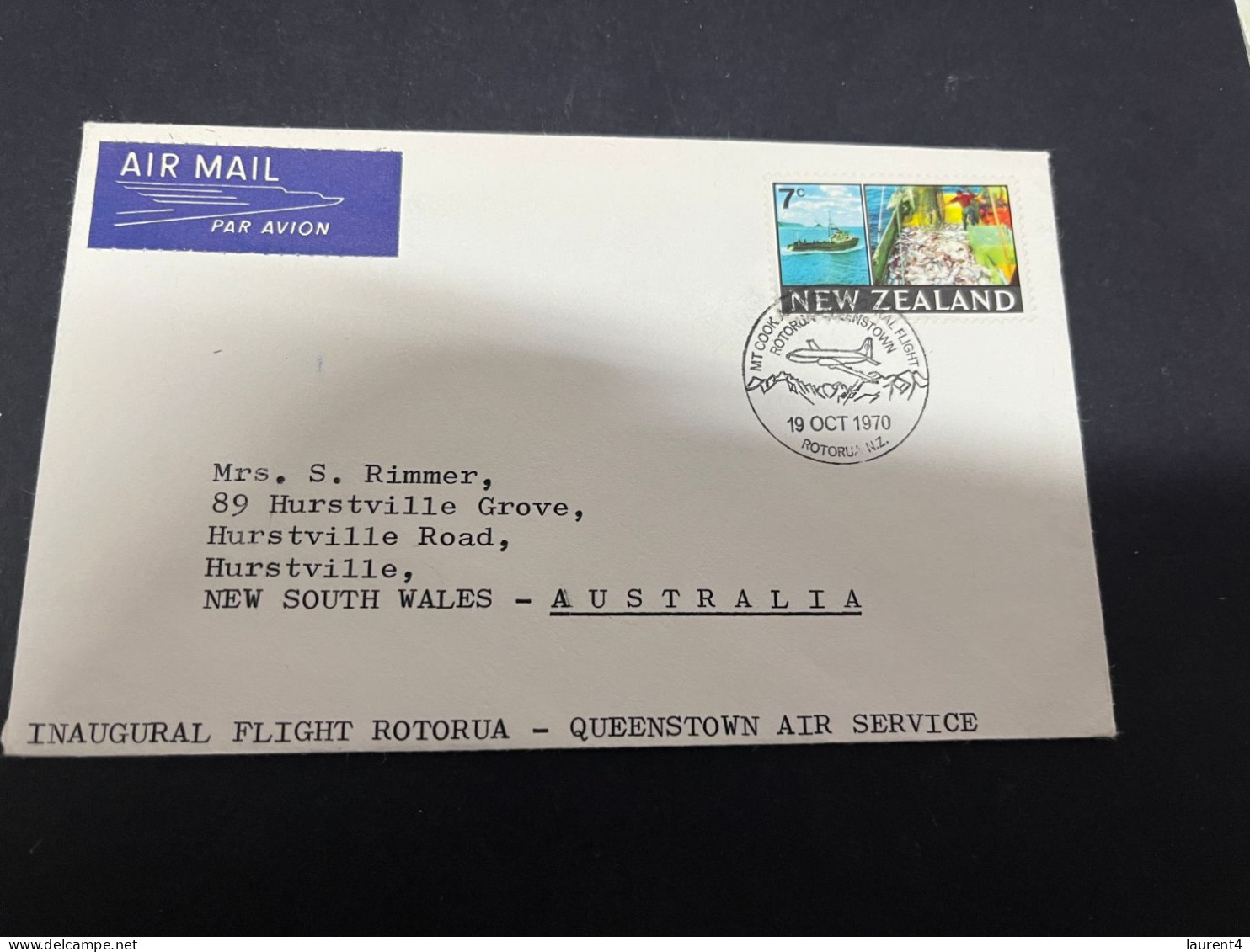 18-4-2024 (2 Z 24) FDC - New Zealand - Posted 1970 - Inaugural Flight (to Mrs Rimmer) - FDC