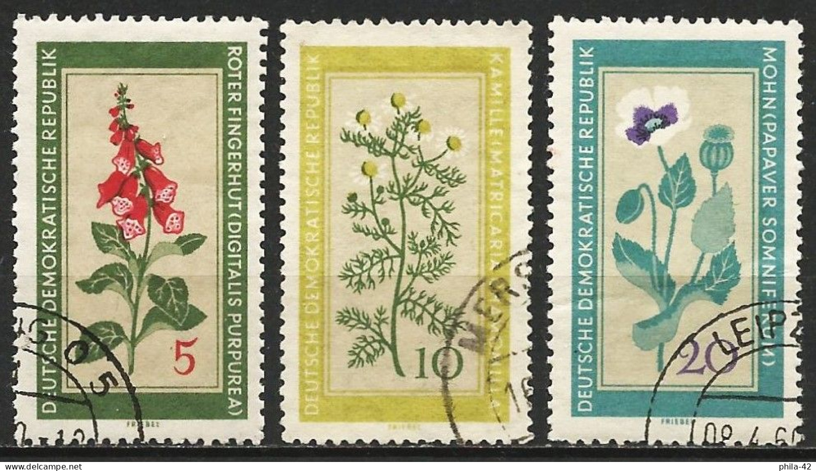 Allemagne RDA 1960 - Mi 757... - YT 471... ( Medicinal Plants And Flowers ) - Plantes Médicinales
