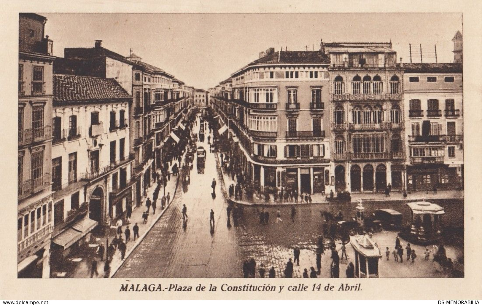 Malaga - Plaza De La Constitucion Y Calle 14 De Abril - Málaga