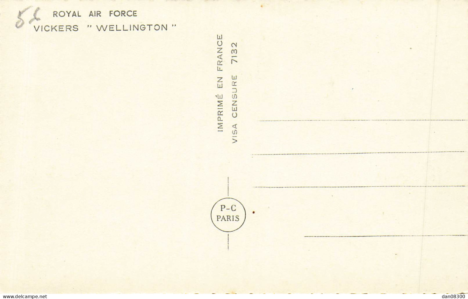 ROYAL AIR FORCE VICKERS WELLINGTON CPSM - 1939-1945: II Guerra