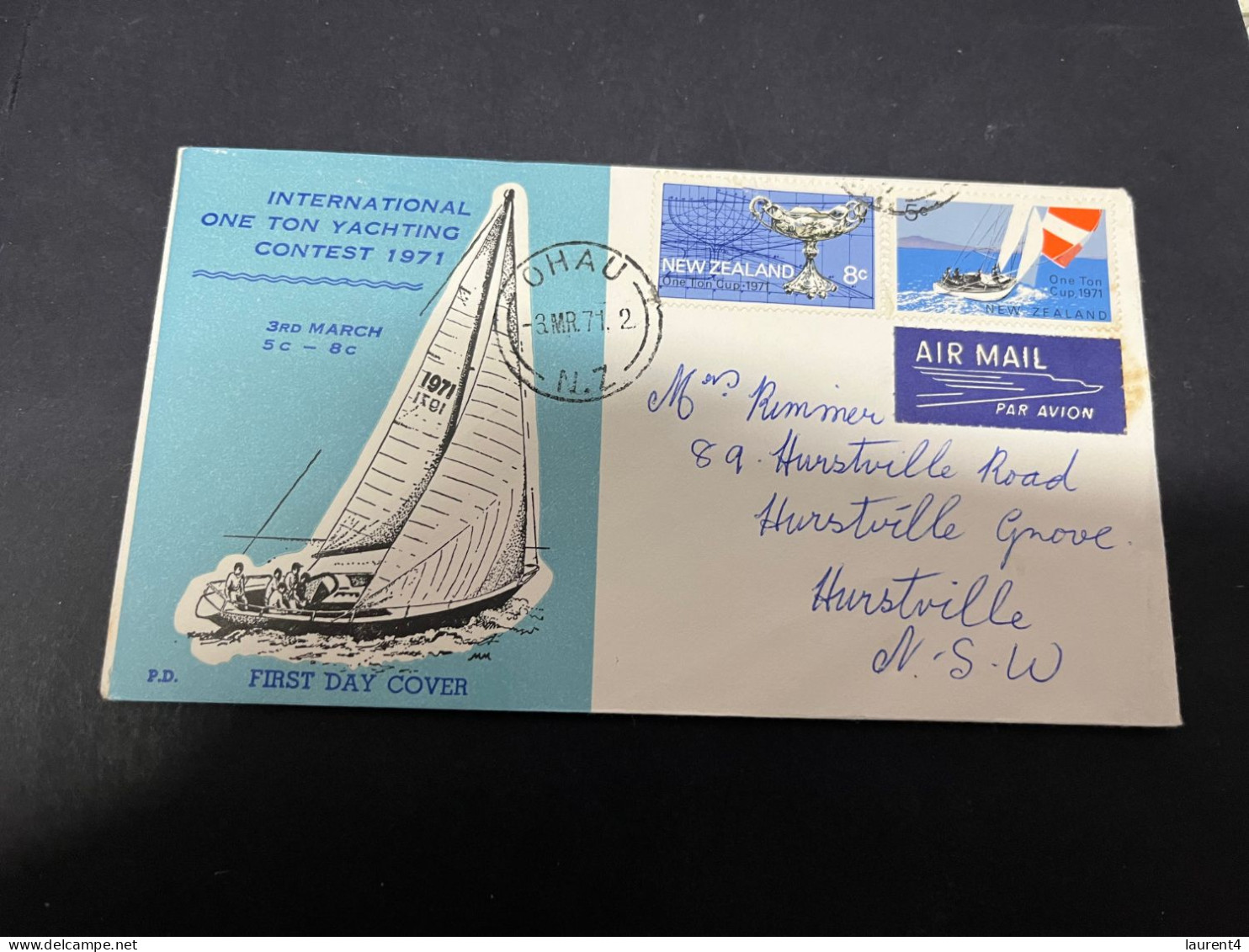 18-4-2024 (2 Z 24) FDC - New Zealand - Posted 1971 - Yatching Contest - FDC