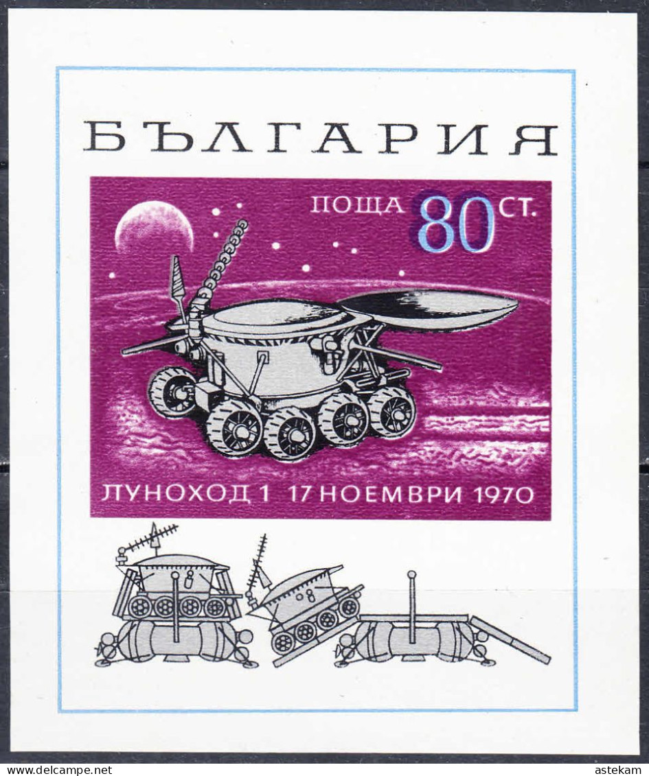 BULGARIA 1970, SPACE, LUNOHOD, MNH BLOCK With GOOD QUALITY,*** - Ungebraucht