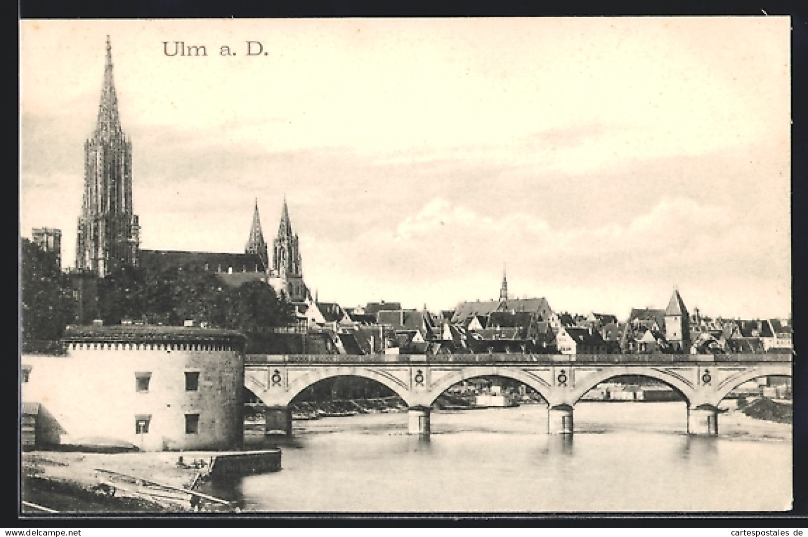 AK Ulm A. D., Ortsansicht Mit Brücke  - Ulm