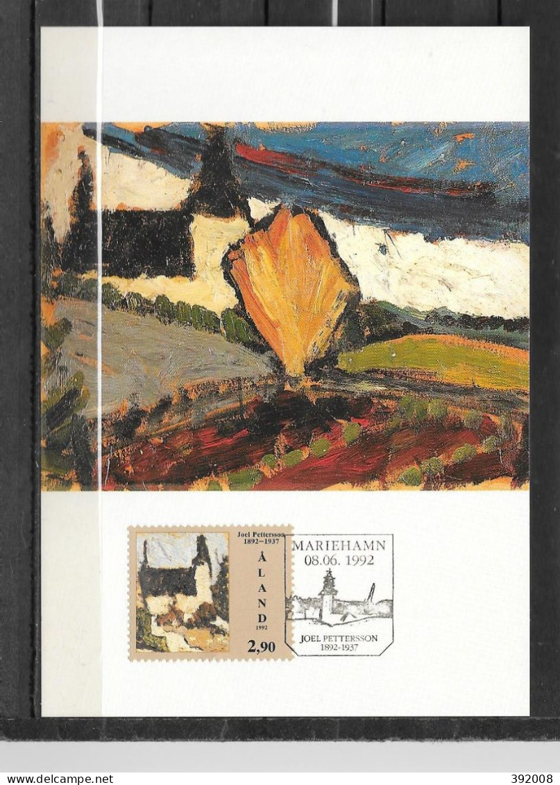 Carte Maximum - 1992 - 61 - 100 Ans Naissance Joël Pettersson, Peintre - Aland
