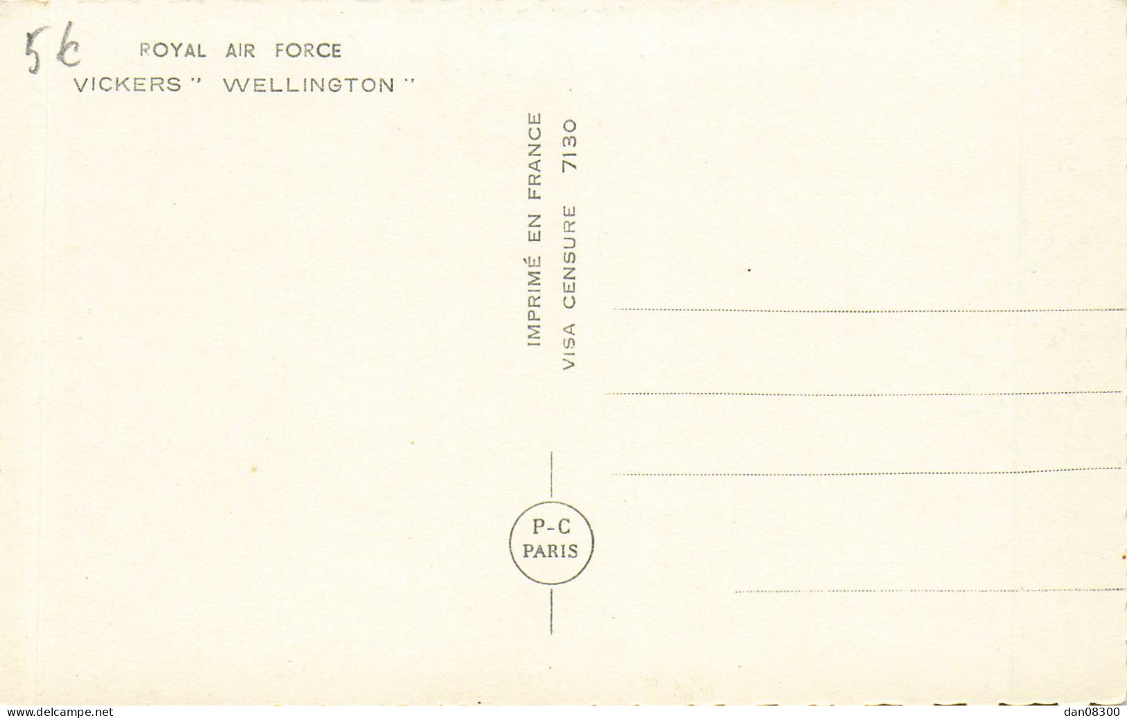 ROYAL AIR FORCE VICKERS WELLINGTON VUE DE DESSUS  CPSM - 1939-1945: 2de Wereldoorlog