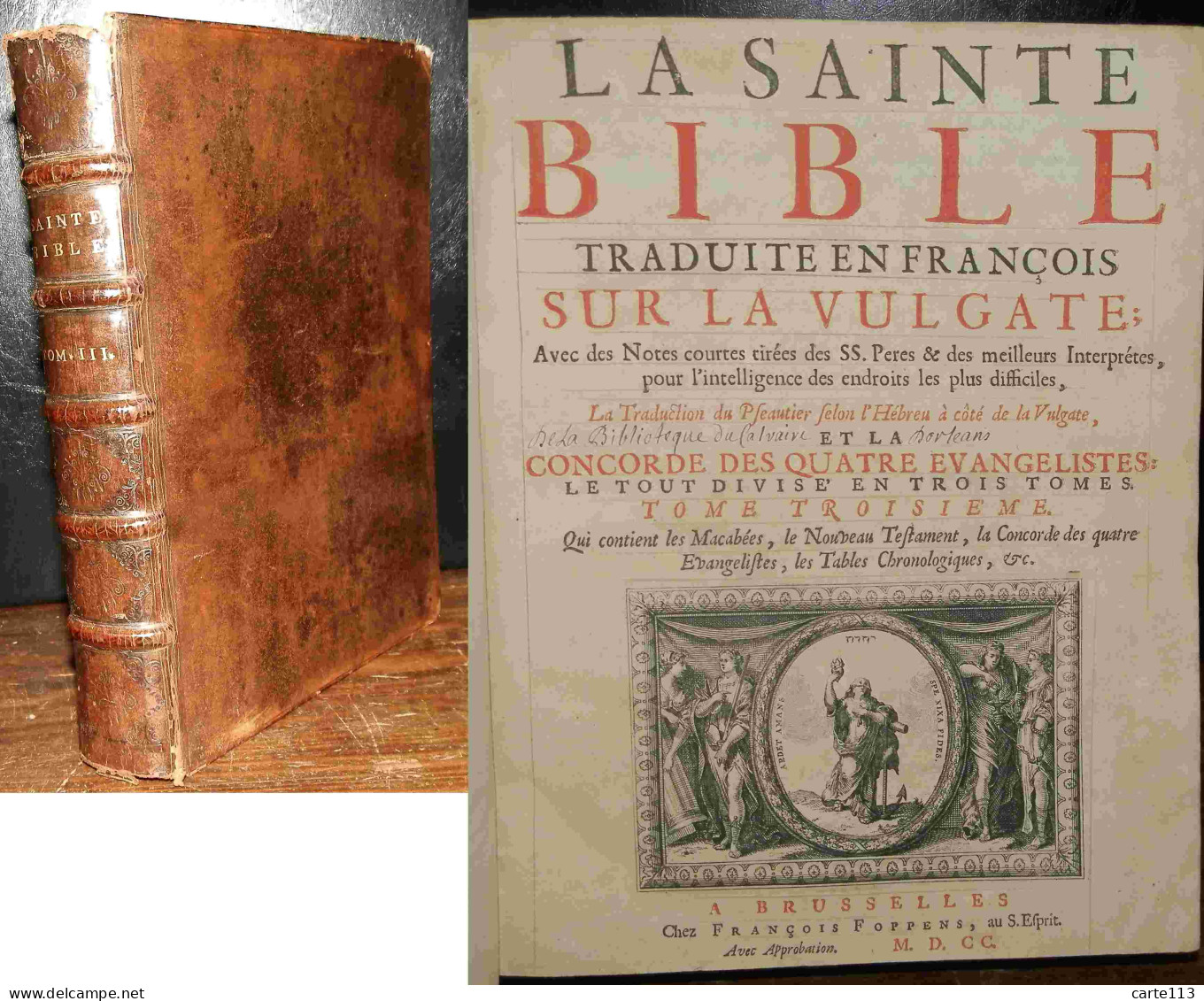LEMAISTRE DE SACY Isaac - LA SAINTE BIBLE TRADUITE EN FRANCOIS SUR LA VULGATE - PARTIEL - Tot De 18de Eeuw