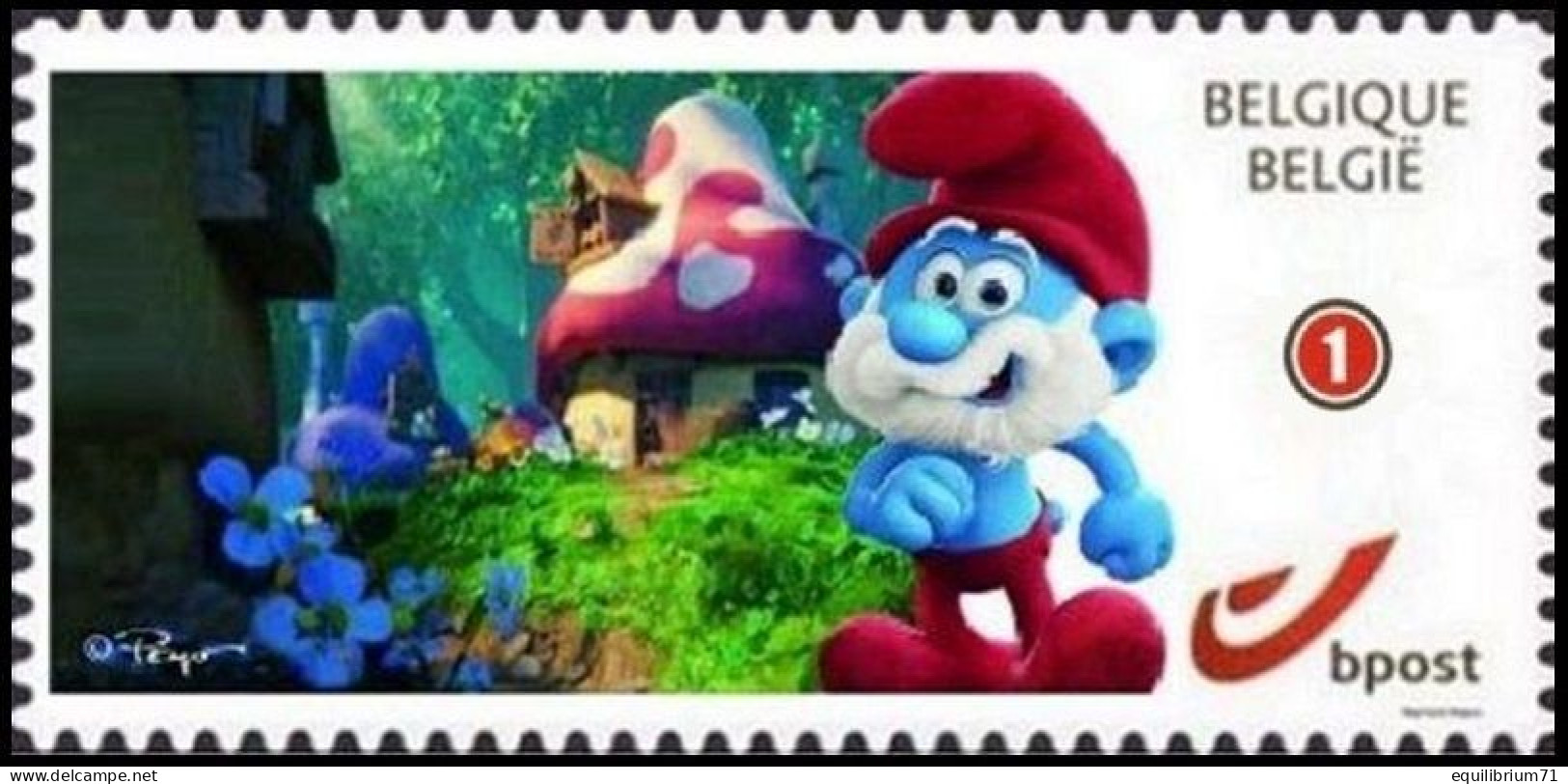 DUOSTAMP / MYSTAMP** - Grand Schtroumpf - De Smurfen -  Les Schtroumpfs Et Le Village Perdu 2019 - 2/3 - Pt / Kleine 1 - Bandes Dessinées