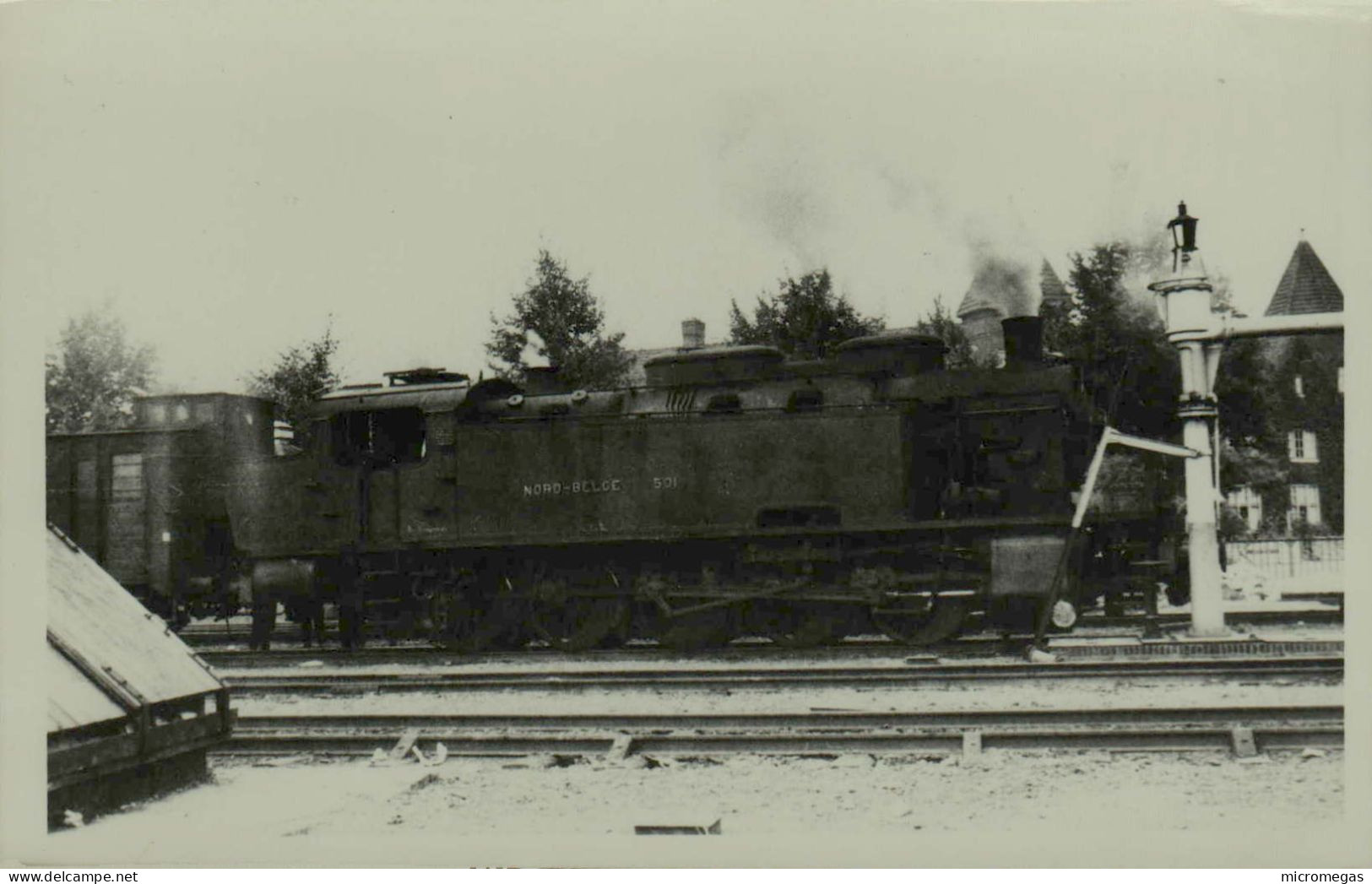 Reproduction - Locomotive Nord-Belge 501 - Longdoz (?) - Trains
