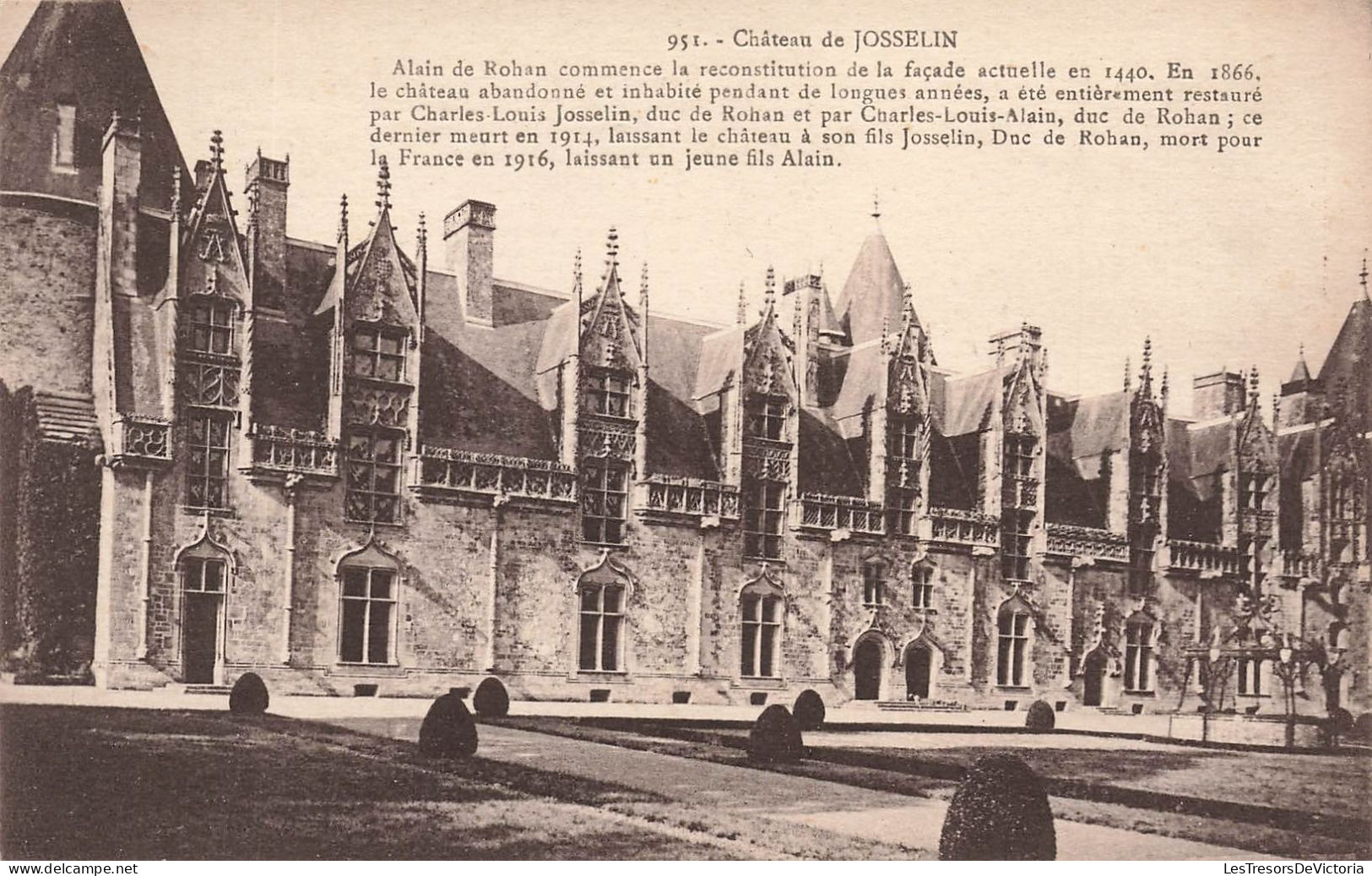 FRANCE - Château De Josselin - Reconstitution De La Façade En 1440 - Vue Générale - Carte Postale Ancienne - Josselin