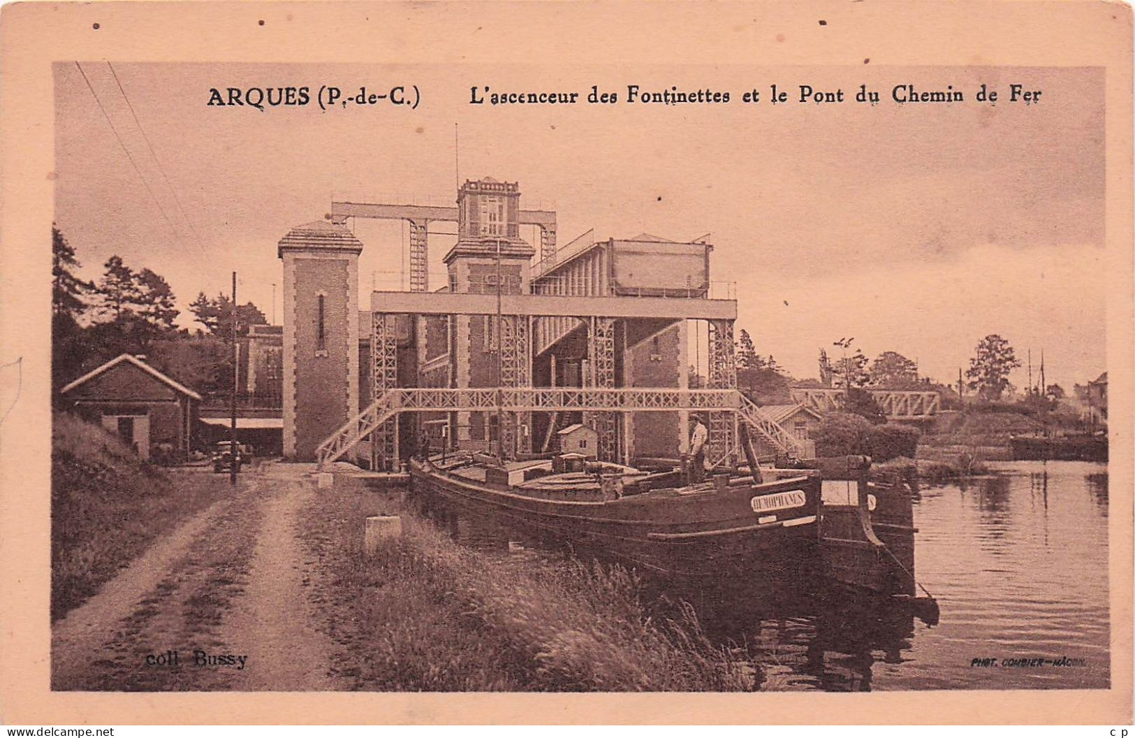 Arques -  Ascenseur Des Fontinettes - Pont Chemin De Fer - Peniche Nommée   -  CPA °Alm - Arques