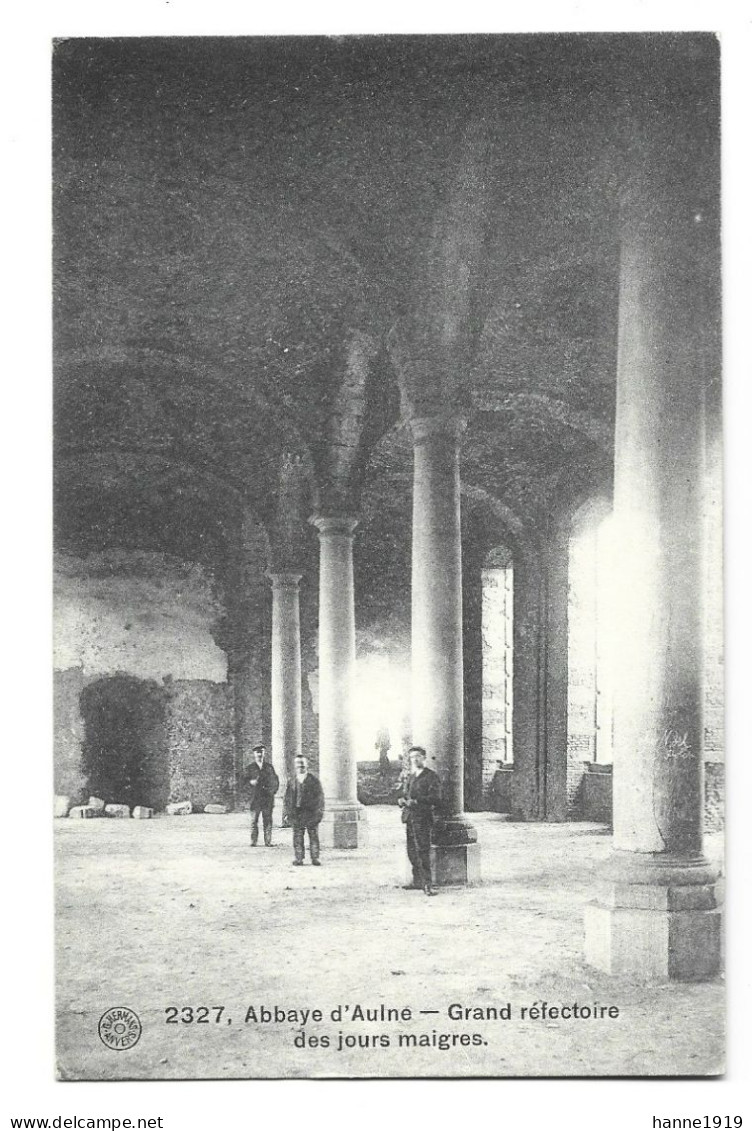 Thuin Abbaye D' Aulne Grand Réfectoire Des Jour Maigres Cachet 1909 Hirson à Valenciennes Htje - Thuin