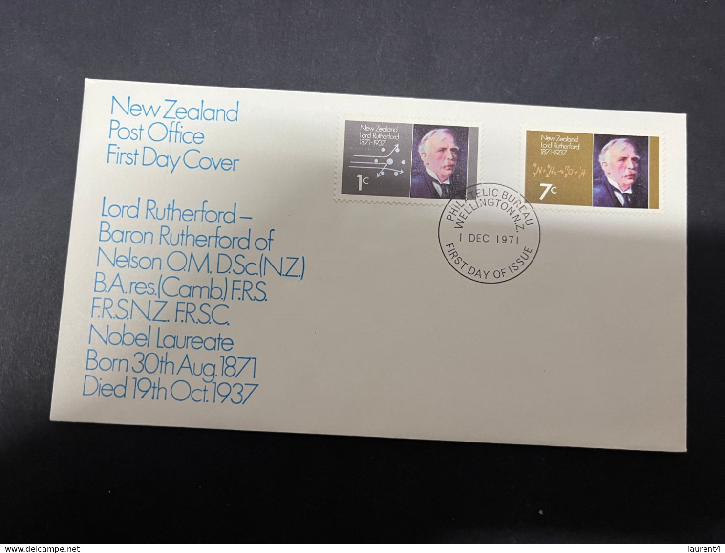 18-4-2024 (2 Z 24) FDC - New Zealand - Not Posted - 1971 - Lord Rutherford - FDC