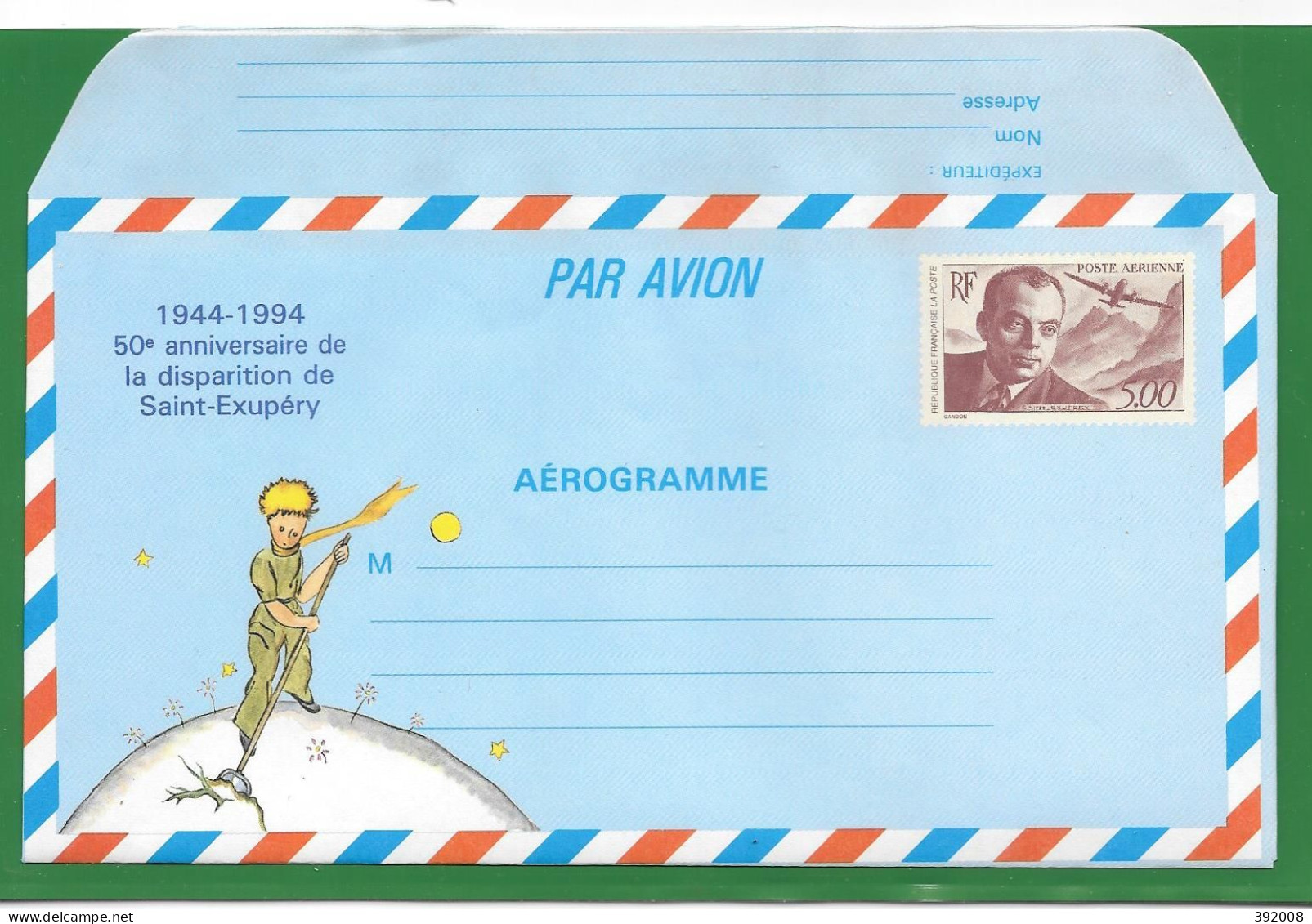 1994 - 1021** MNH - Antoine De Saint Exupéry -  Le Petit Prince -14 - Aerogramme