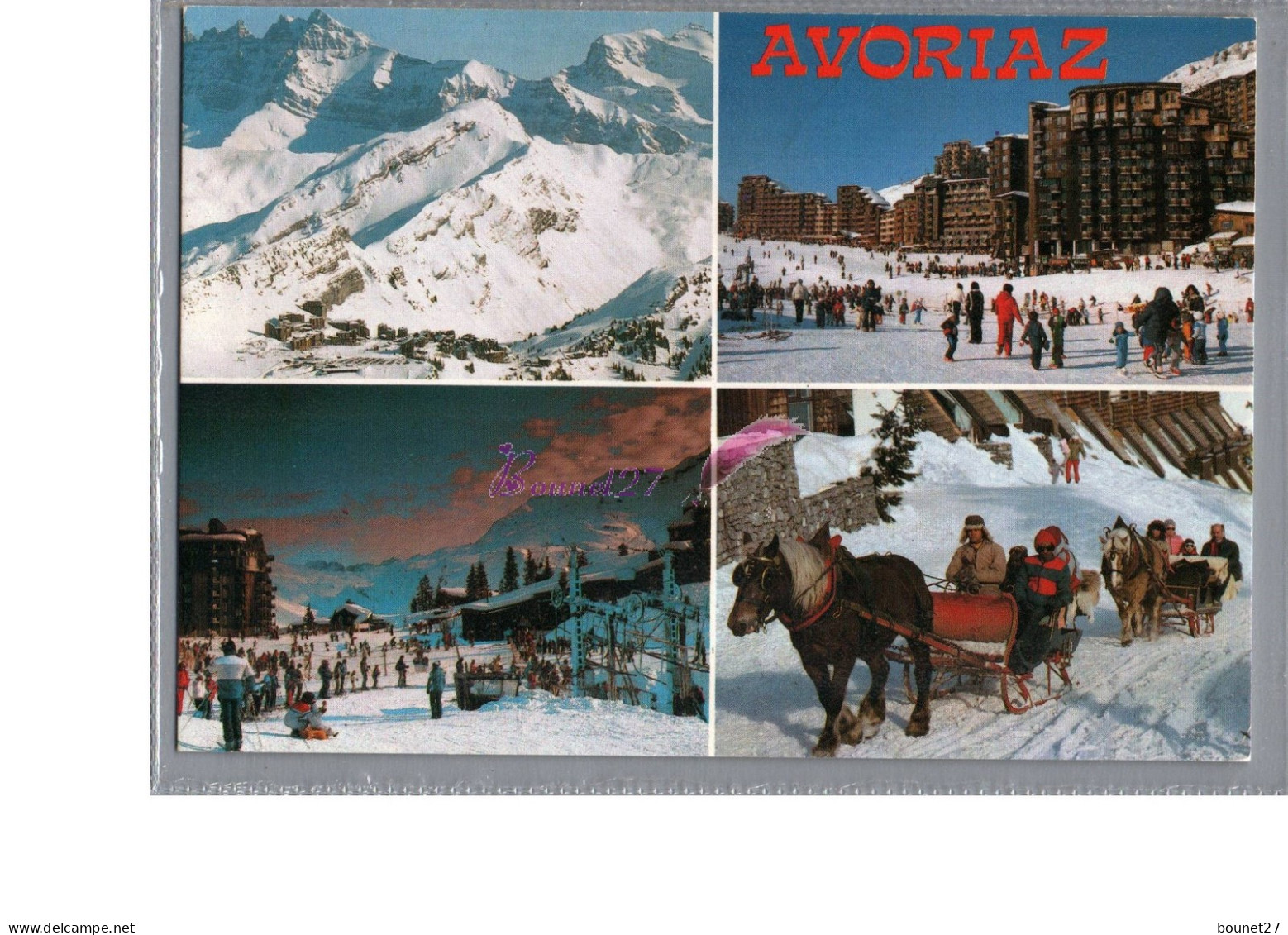 AVORIAZ 74 - Vue Generale De Station Ville Promenade En Traineau Avec Cheval  - Avoriaz