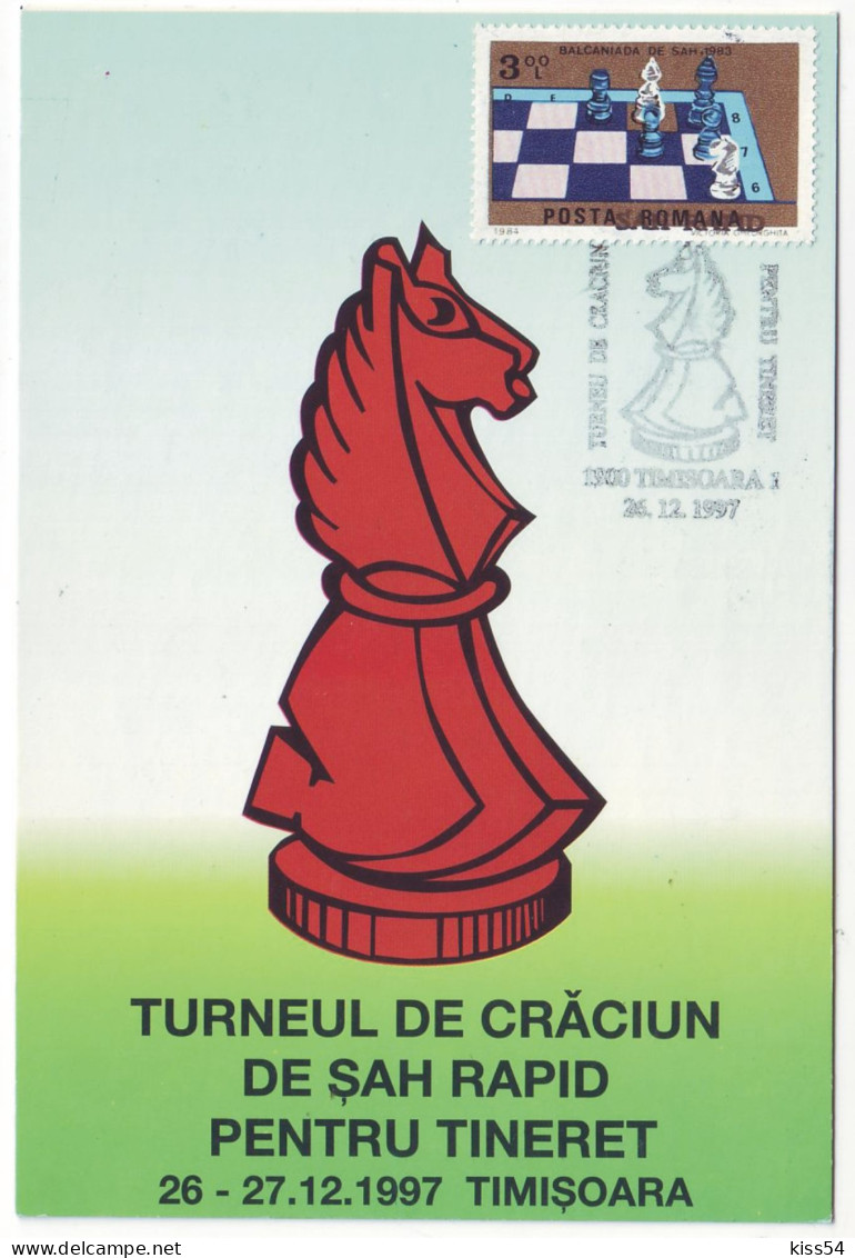MAX 31 - 305 CHESS, Romania - Maximum Card - 1997 - Chess