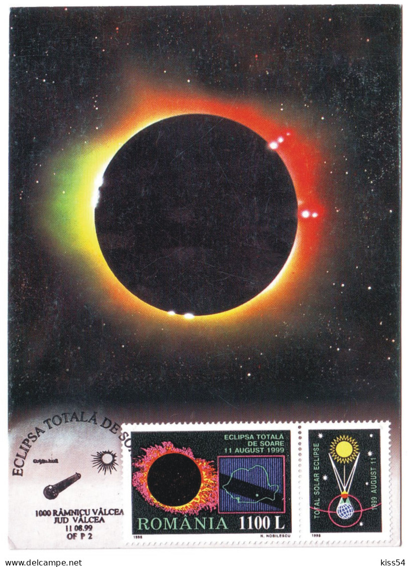 MAX 31 - 314 TOTAL ECLIPSE, Romania - Maximum Card - 1999 - Astrologie