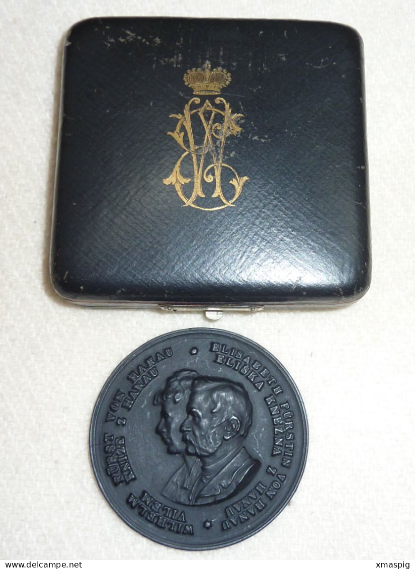 Rare German Nobility Iron Medal 1890 With Original Case DEUTSCHLAND MEDAL - Deutsches Reich