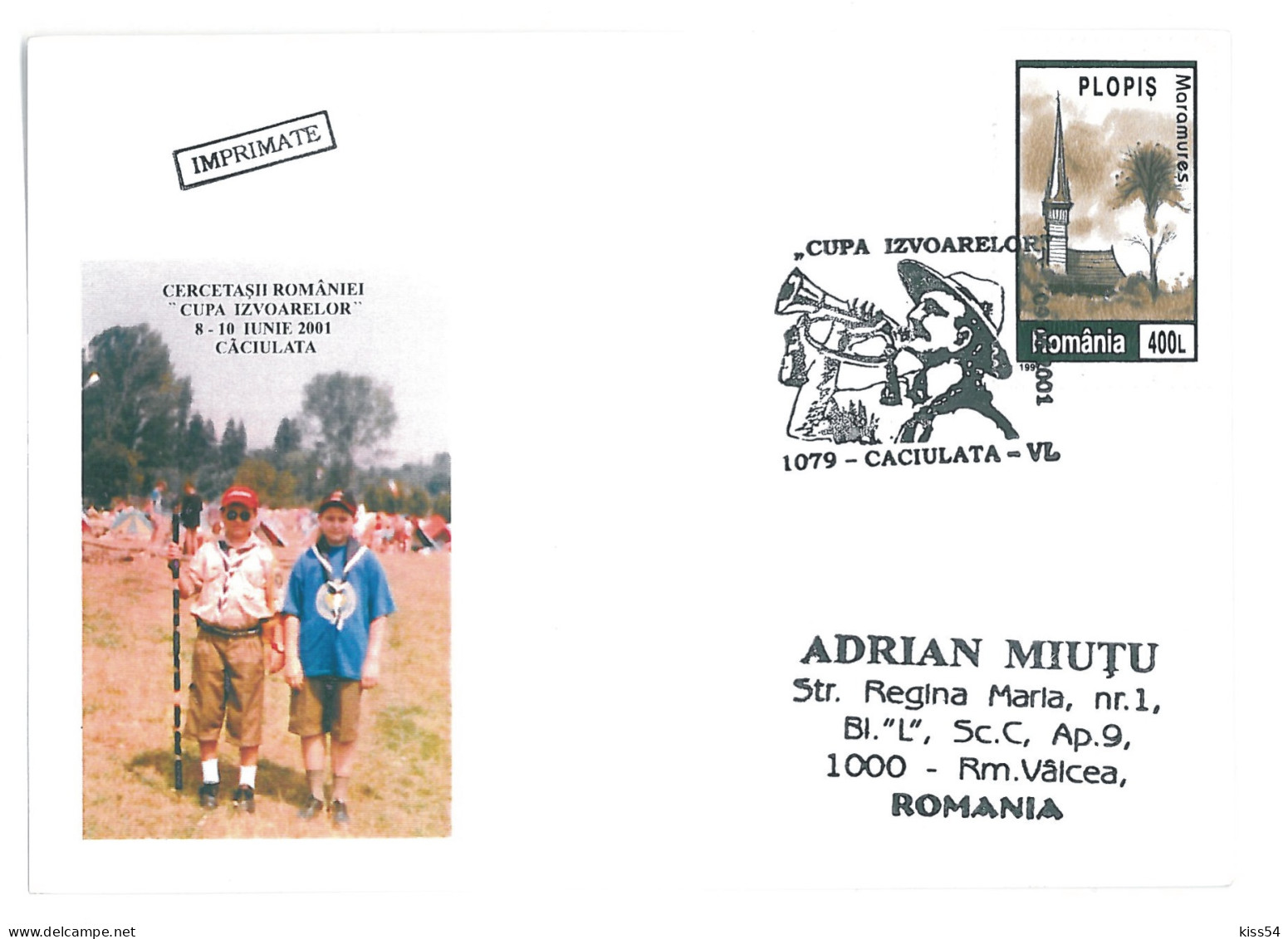 SC 49 - 1265 ROMANIA, Scout - Cover - Used - 2001 - Covers & Documents