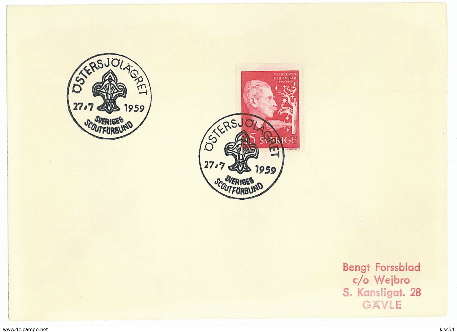 SC 49 - 13 SWEDEN, Scout - Cover - Used - 1959 - Covers & Documents